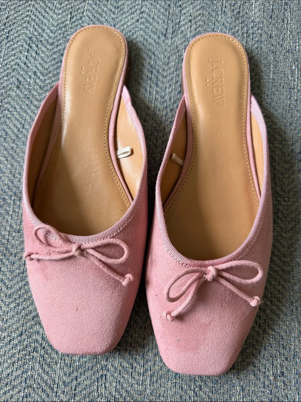 J crew Women’s Faux Leather Suede ballerina mules Size: 7
